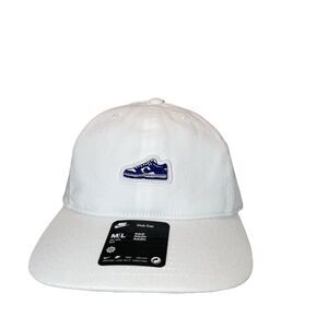 Nike Unisex Club Unstructured Dunk Low Patch Cap White Hat Size M/L